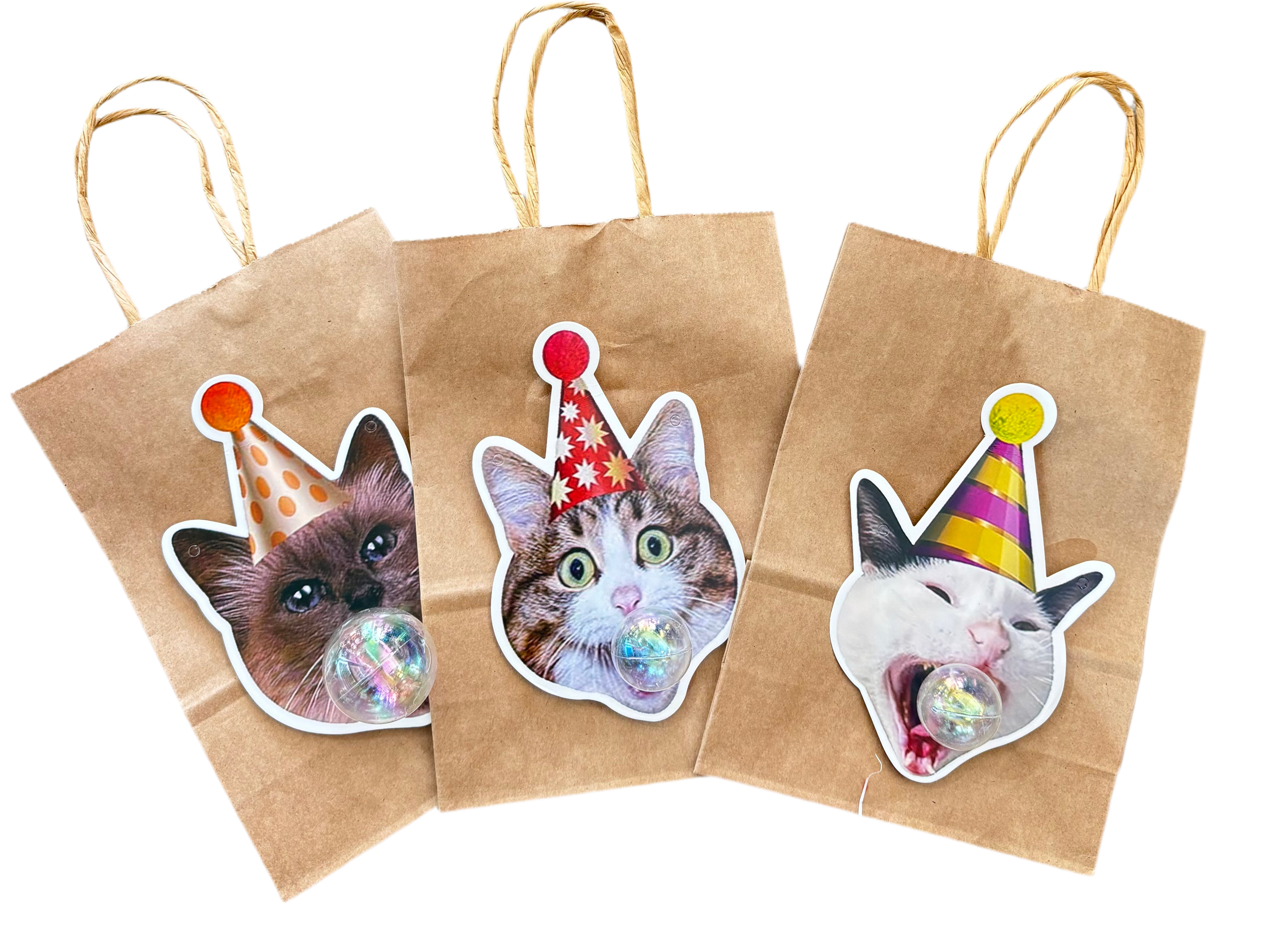Cat bubble gift bags