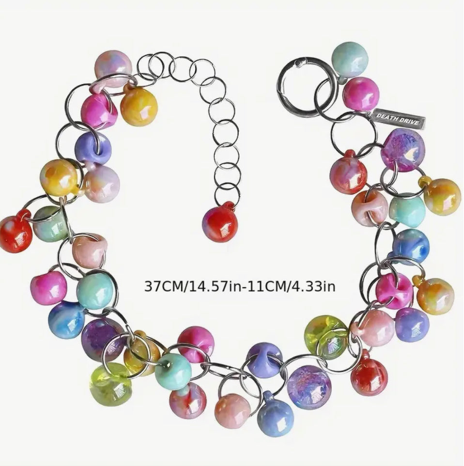 Multicoloured bead necklace