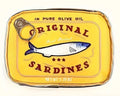 Sachet de sardines en boîte (jaune)