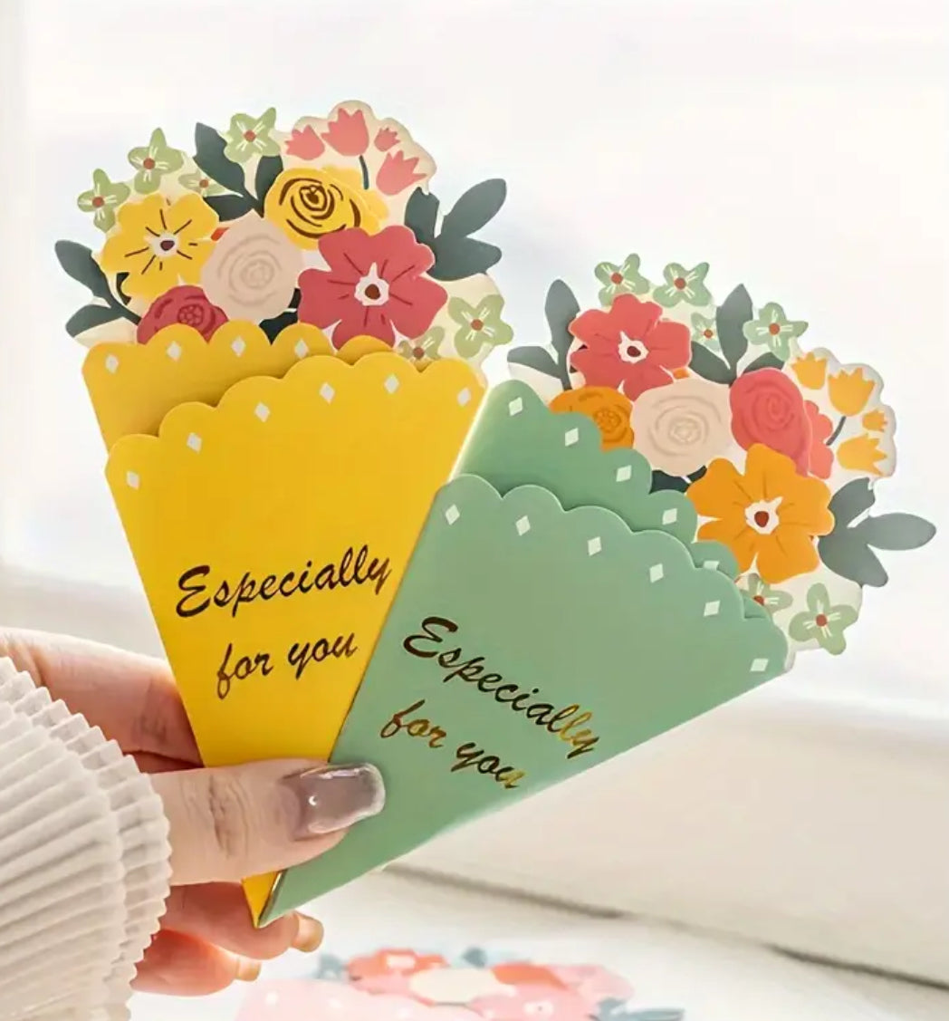 3D Pop-Up Greeting Card- Flower Bouquet