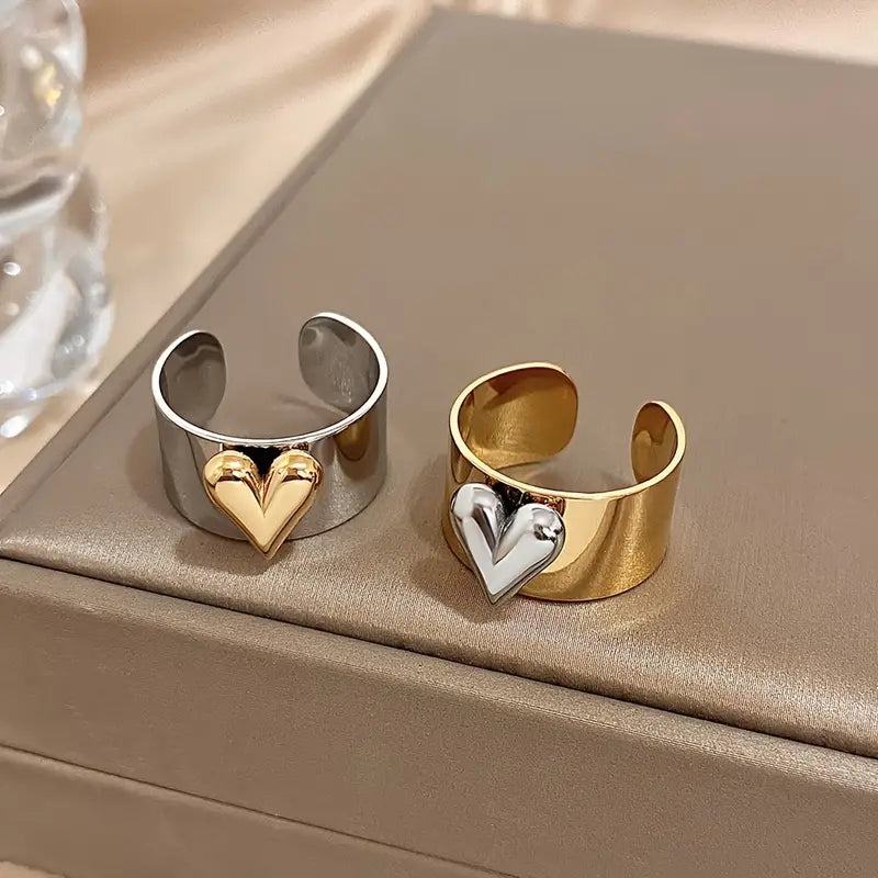 Dual-Tone Heart Ring