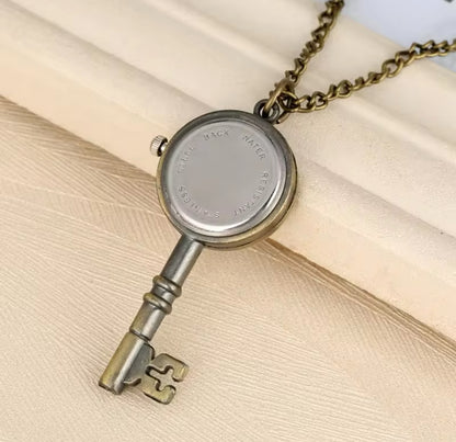 Vintage key watch pendant necklace