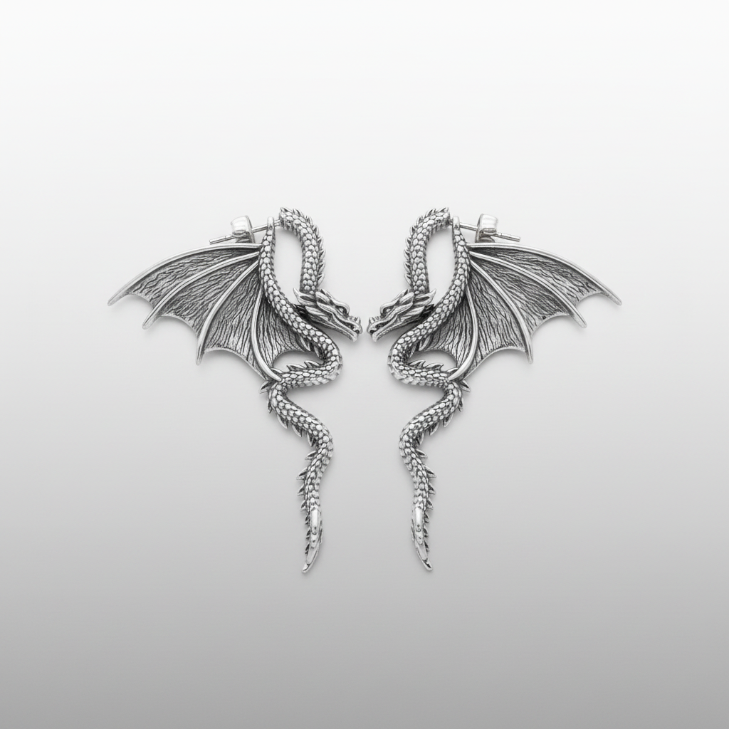 Dragon Ear Jacket Earrings
