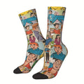 Comics Collage Crew Socks – Retro Cartoon Style