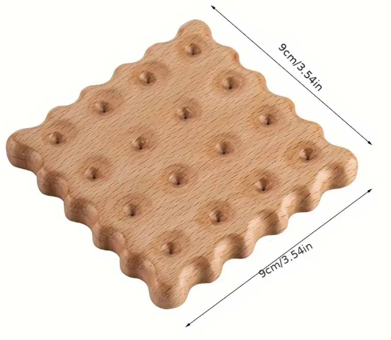 Biscuit shaped wooden coaster