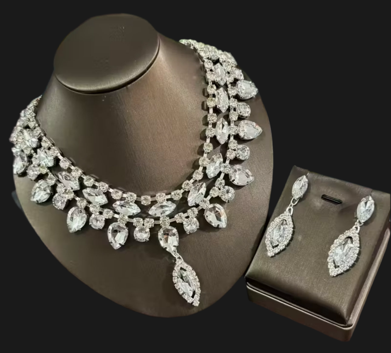 Zirconia Necklace Earrings Set