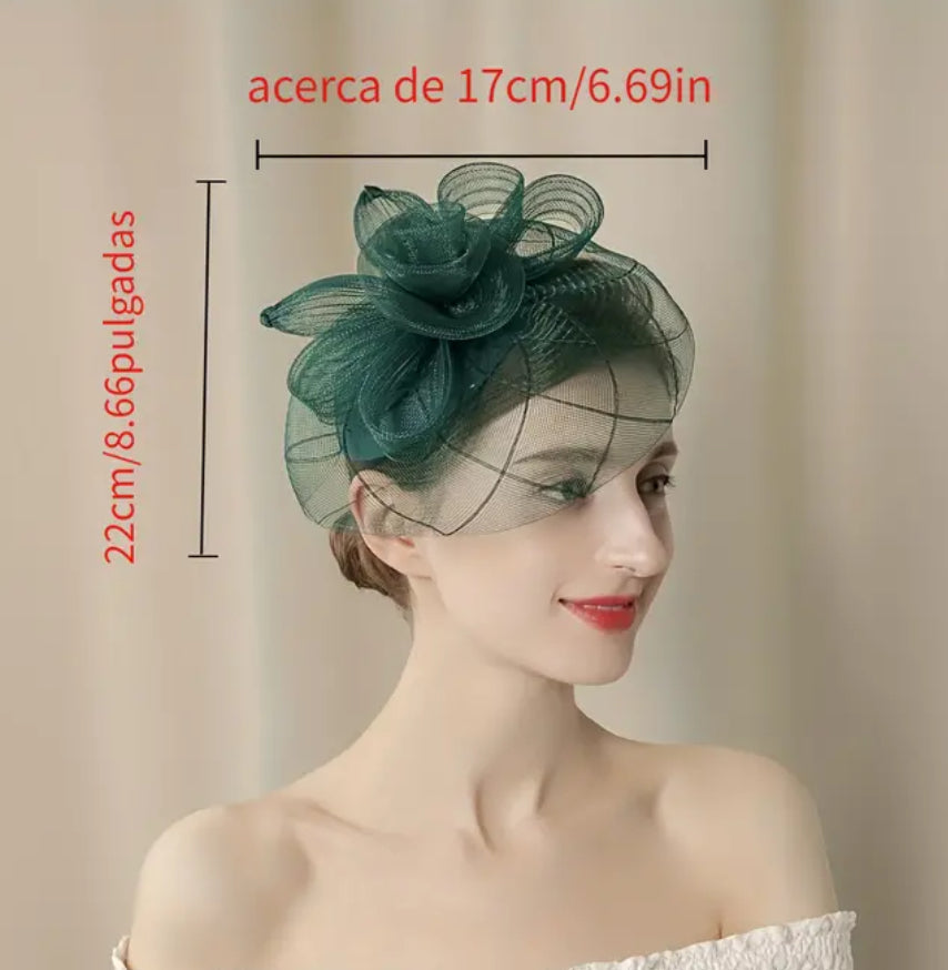 Green Floral Derby Fascinator Hat