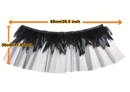 Tulle feather shawl