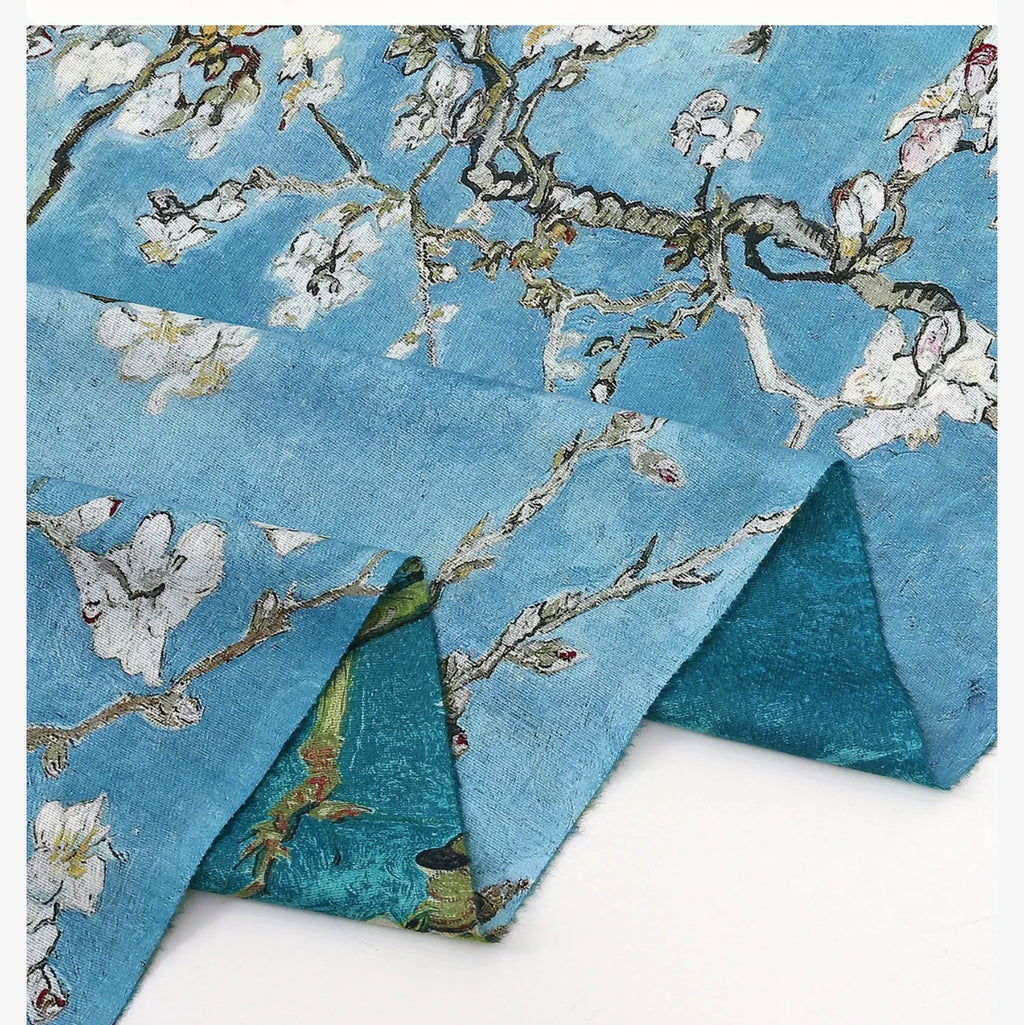 Écharpe double face Fleurs de Prunier