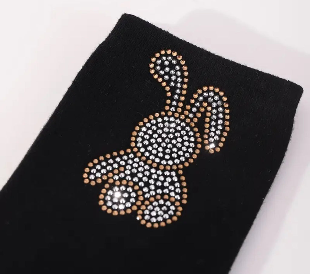 Chaussettes lapin en strass (5 couleurs)