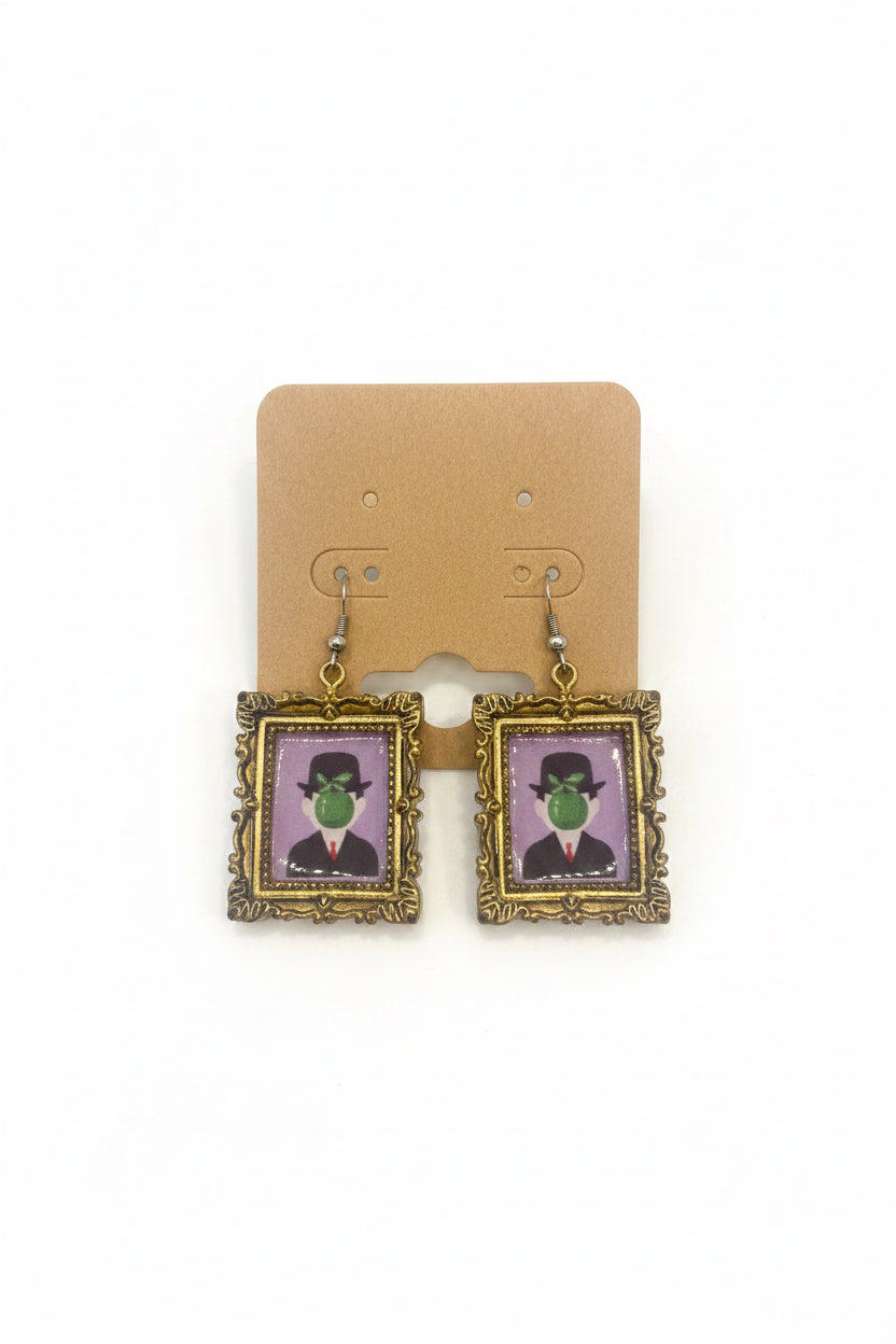 Oil Painting Earrings The Son of Man