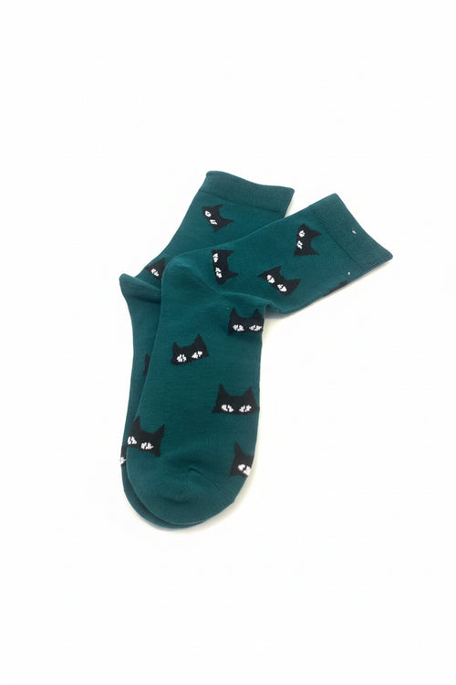 Peeking Black Cat Socks