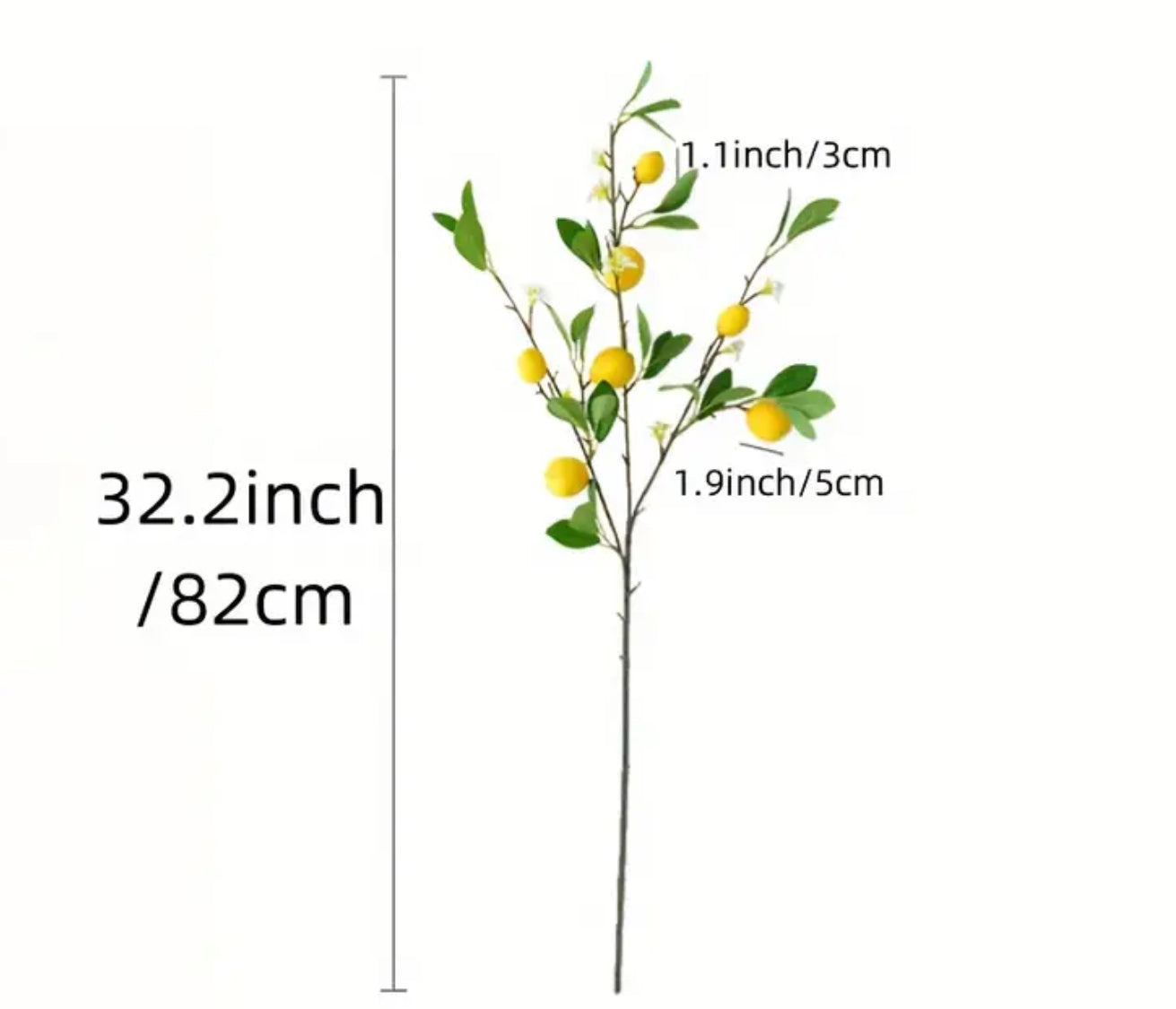 Artificial Lemon Branch with 6 lemons