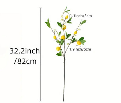 Artificial Lemon Branch with 6 lemons