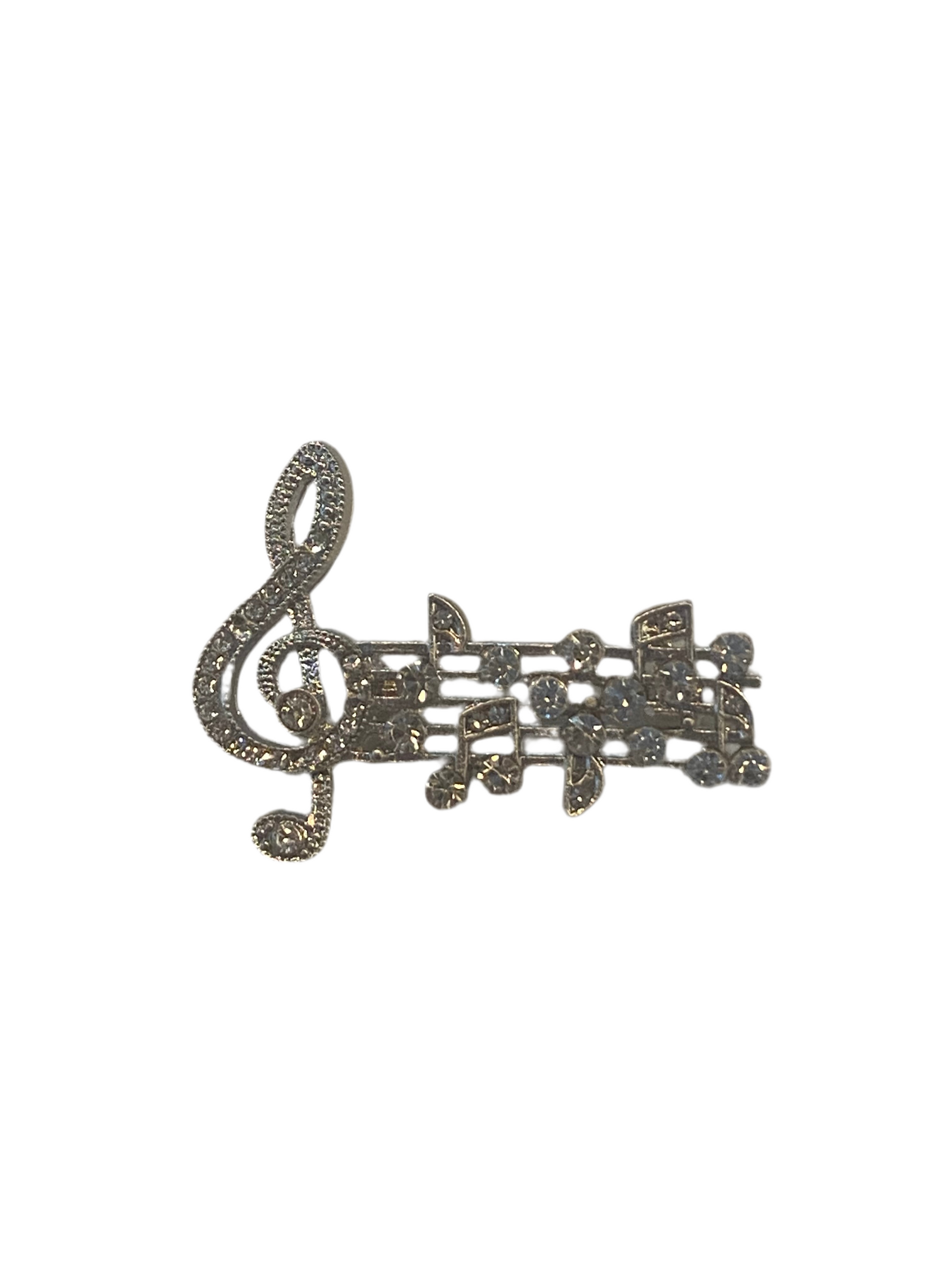 Broche notes de musique en diamant
