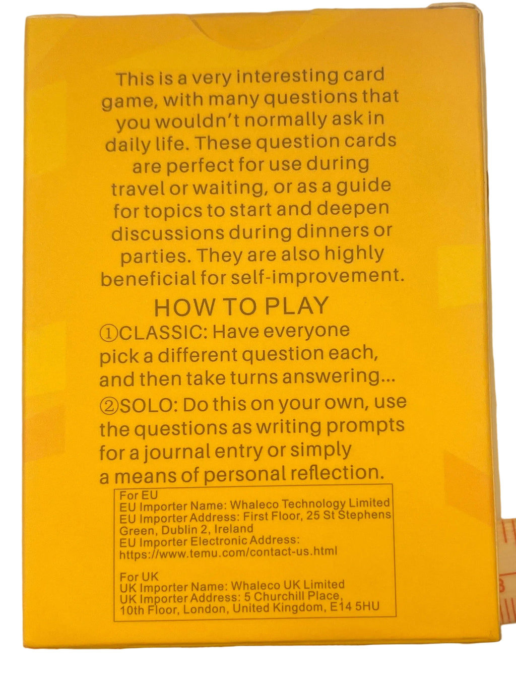 Conversation card game