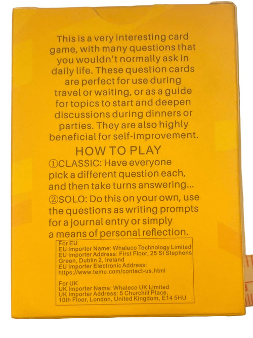 Conversation card game