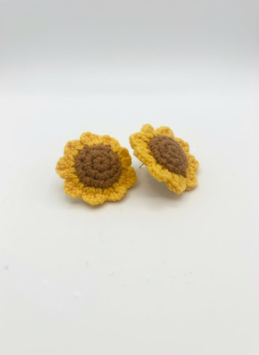 Crochet sunflower Earrings