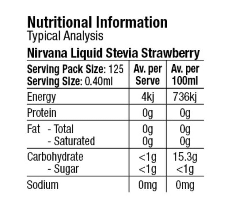 Strawberry flavour stevia drops