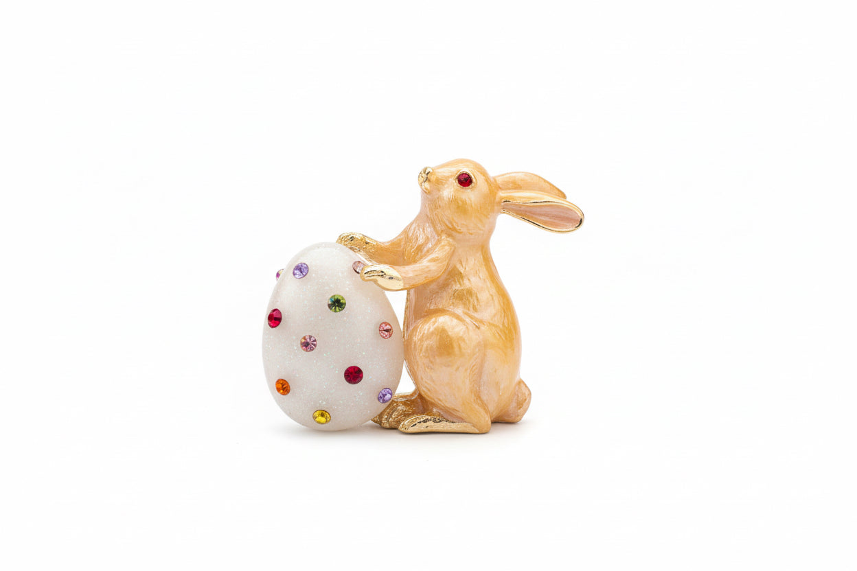 Easter Bunny Diamante Brooch