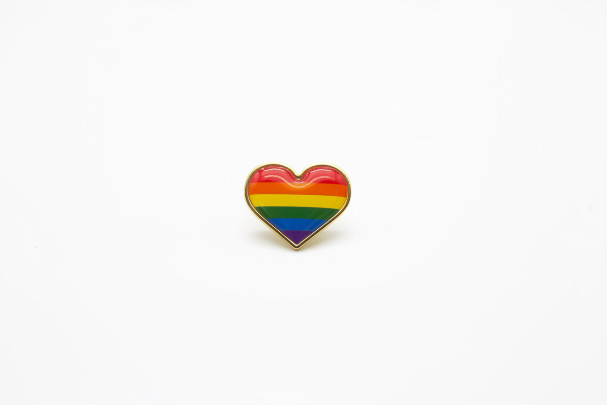 Pride flag heart pin