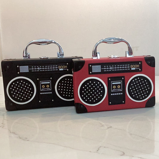 Boom box stereo radio handbag