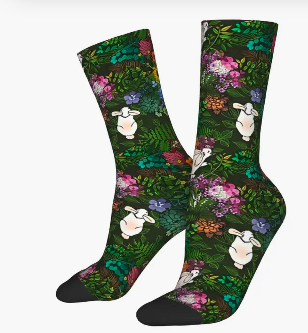Chaussettes Lapins dans le jardin