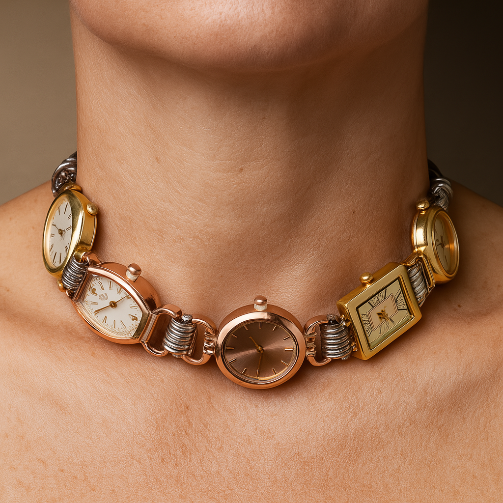 Watch choker necklace