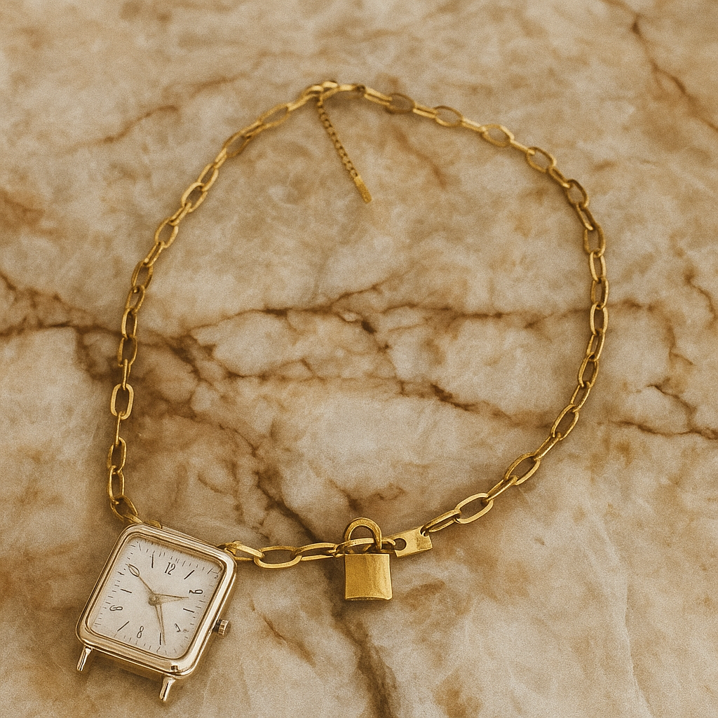 Lock & Watch Necklace – By Kazz