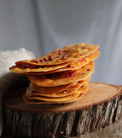 Maple Syrup and Pink Peppercorn Lavosh