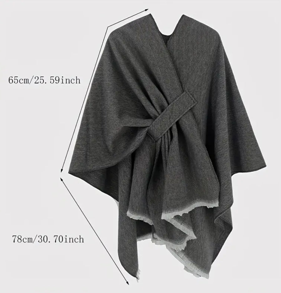 Solid Colour Cross- Wrap Cape