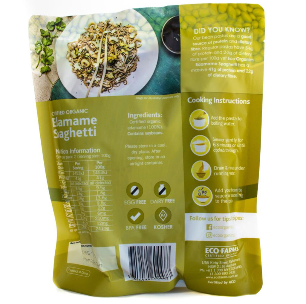 Spaghettis aux edamames bio