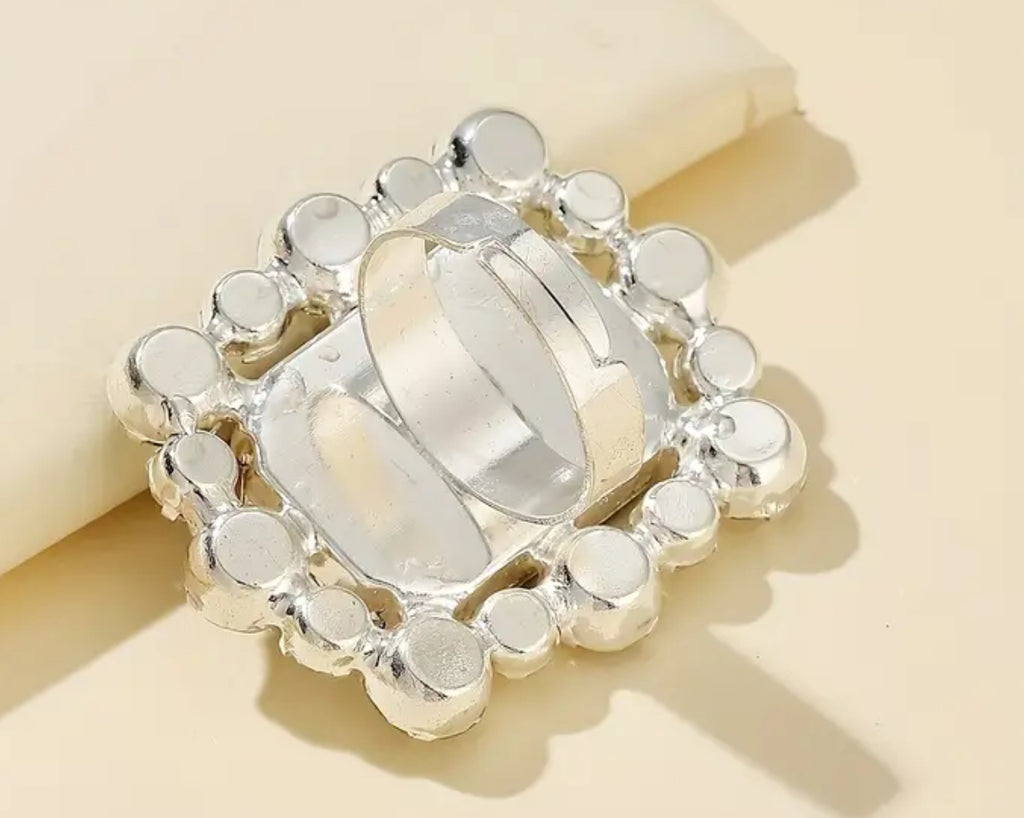 Bague en zircone verte plaquée argent