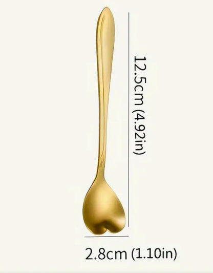 Gold Heart Teaspoon (stainless steel)