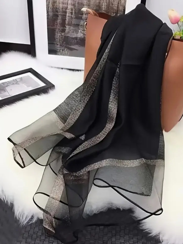 Evening black and silver scarf