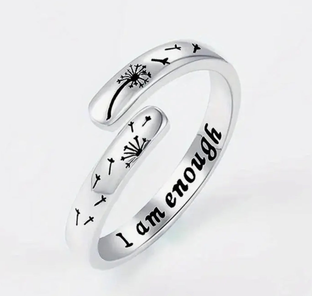 Bague en acier inoxydable « Je suis assez »