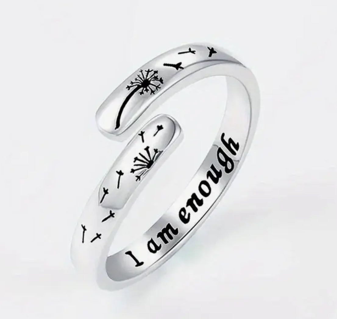Bague en acier inoxydable « Je suis assez »