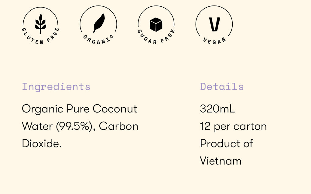 Eau de coco pétillante biologique