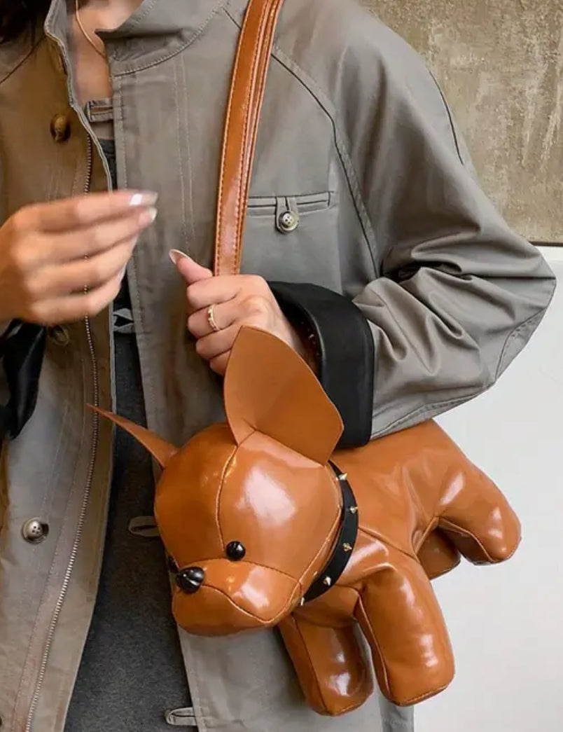 Sac à main marron pour chien