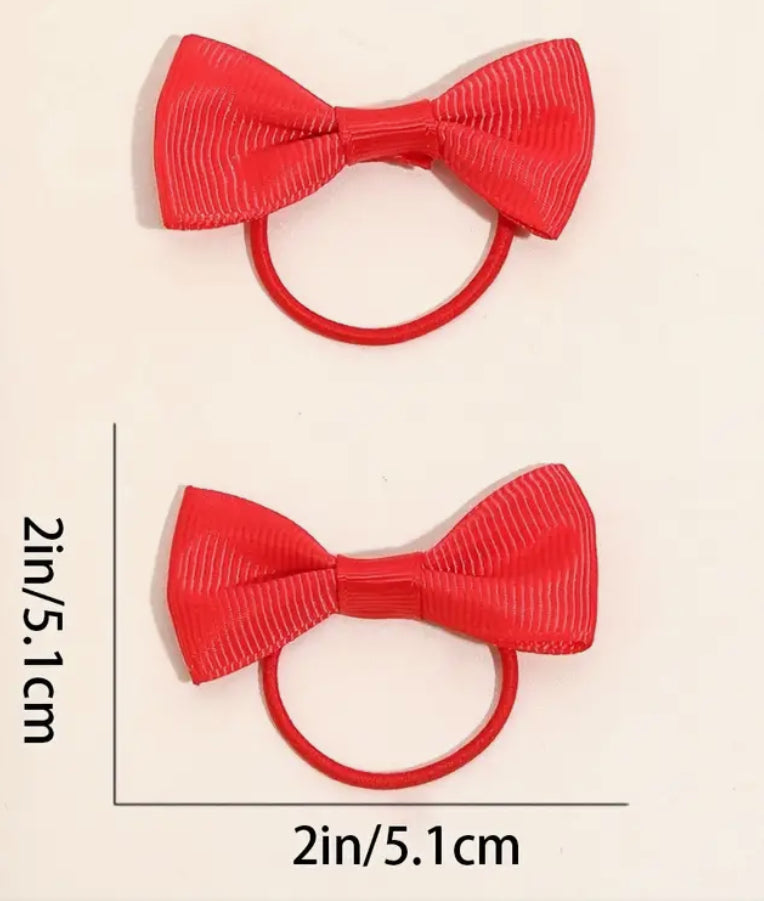 Paire de petits élastiques à cheveux en forme de nœud