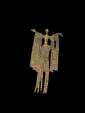 Diamonte Tassel Lady Brooch