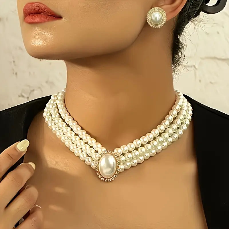 Faux Pearl Jewellery Set