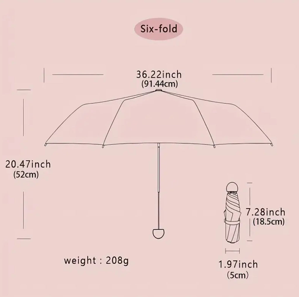 Parapluie compact noir avec protection UV
