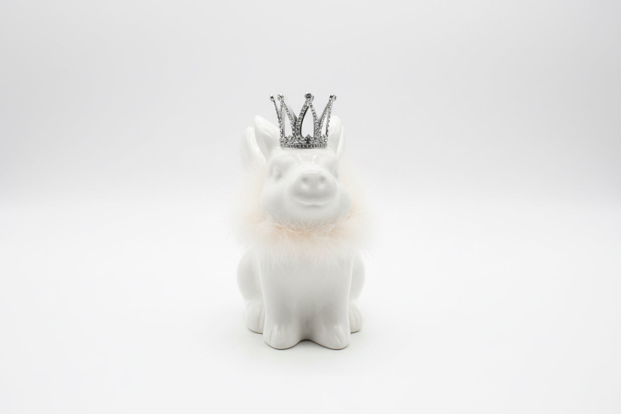 Ceramic Pig with Crown