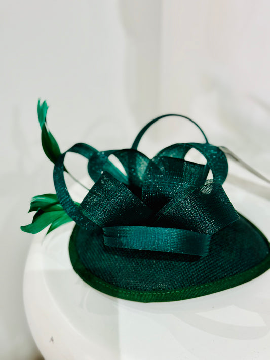 Green Feather Fascinator Hat