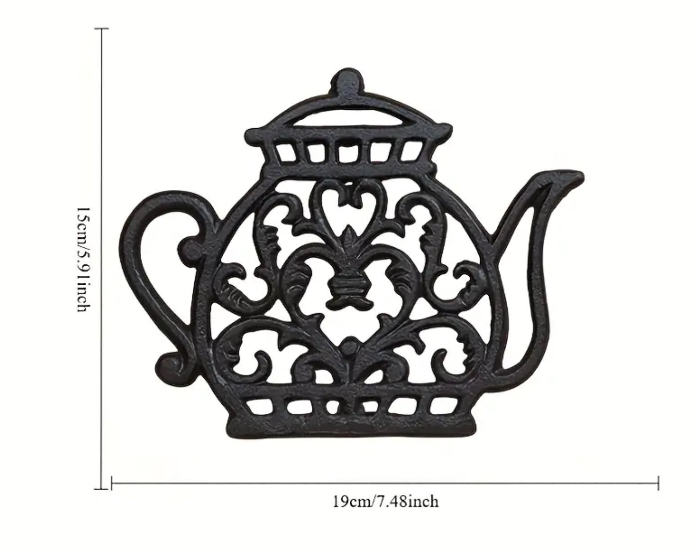 Dessous de plat en fonte en forme de théière