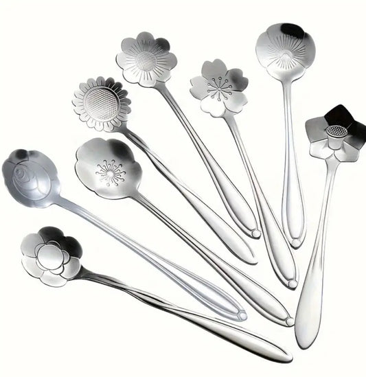 Silver Flower Teaspoon (stainless steel)