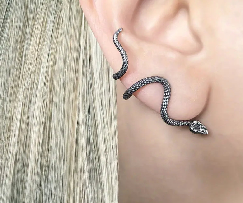 Boucles d'oreilles serpent en argent
