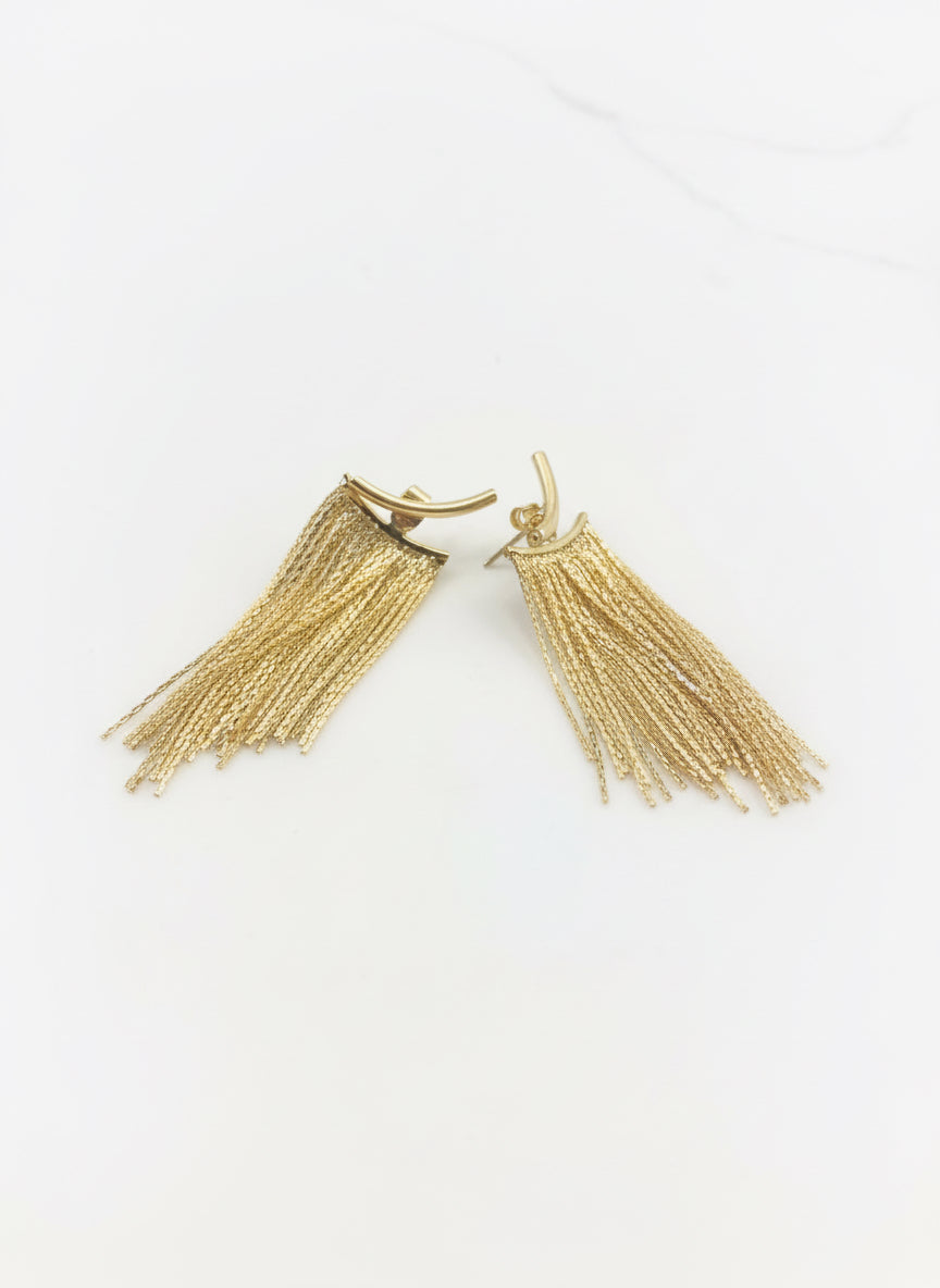 Gold thread earrings