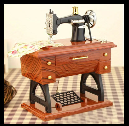 Vintage sewing machine music box